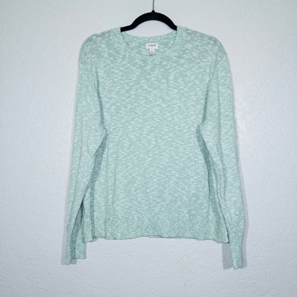 New J. Crew Frosted‎ Seaweed Green Crewneck Beach Sweater Size Large - Picture 2 of 9